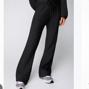 Nasty Gal women’s  Black knit sweater flare pants medium